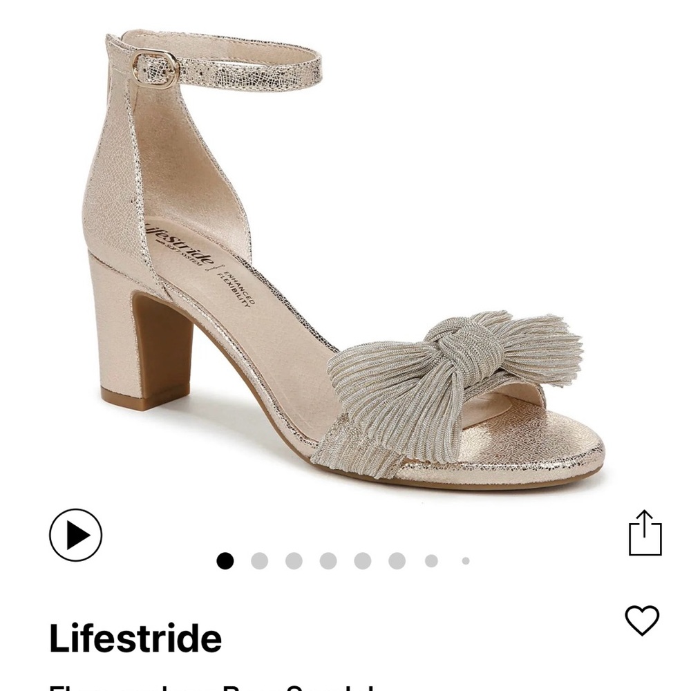 Life Stride Women's Elegant Silver Block Heels